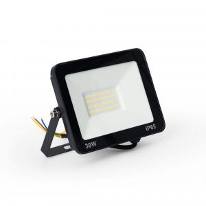 Projetor LED exterior 30W - 95lm/W - IP65 - Preto | focos led exterior
