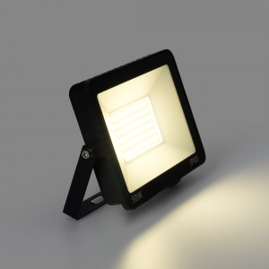 Projetor LED exterior 50W - 95lm/W - IP65 - Preto | focos led exterior