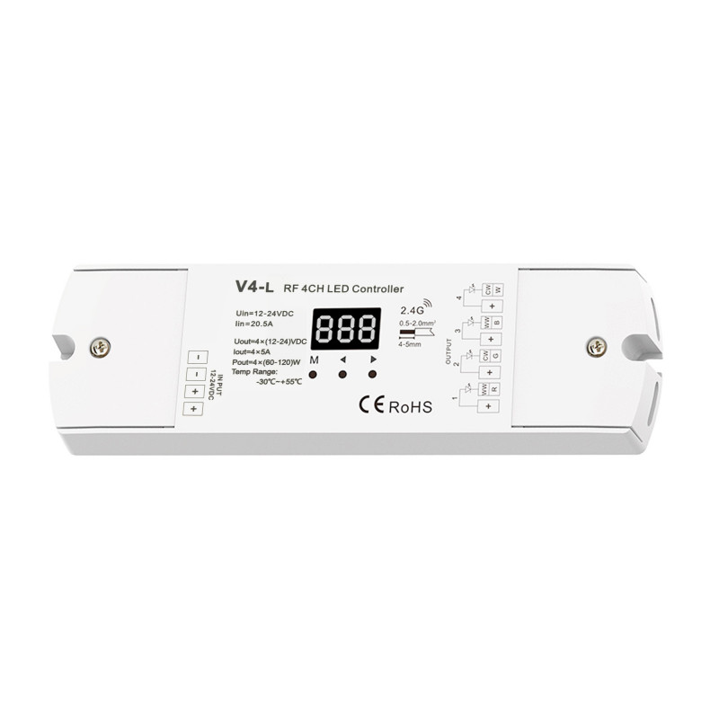 Controlador monocromático CCT RGB RGBW 12 24V DC Programável