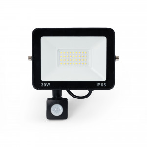 Projetor LED exterior com sensor de movimento PIR - 30W - IP65 - 6000K