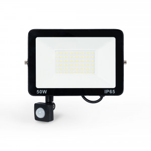 Projetor LED exterior com sensor de movimento PIR - 50W - IP65 - 6000K | holofotes led exterior