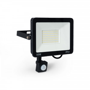 Projetor LED exterior com sensor de movimento PIR - 50W - IP65 - 6000K | holofotes led exterior