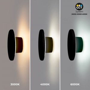 Aplique de parede circular "Eclipse" 9W - CCT - IP65