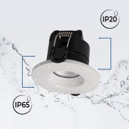 Downlight LED CCT 6W - TRIAC regulável - Ø68mm - IP65 - Branco