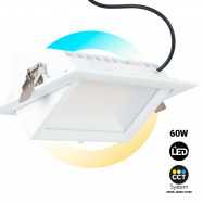 Downlight LED retangular direcional CCT 60W - Branco - 100° Driver LIFUD