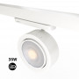 Projetor de calha trifásica LED CCT redondo - 35W - ZOOM 15º- 45º - 4000K - CRI 90