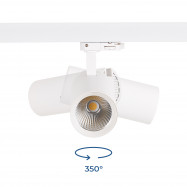 Projetor LED trifásico de montagem em calha 20W - CCT - CRI90 - 1900 lm - rotação 360º