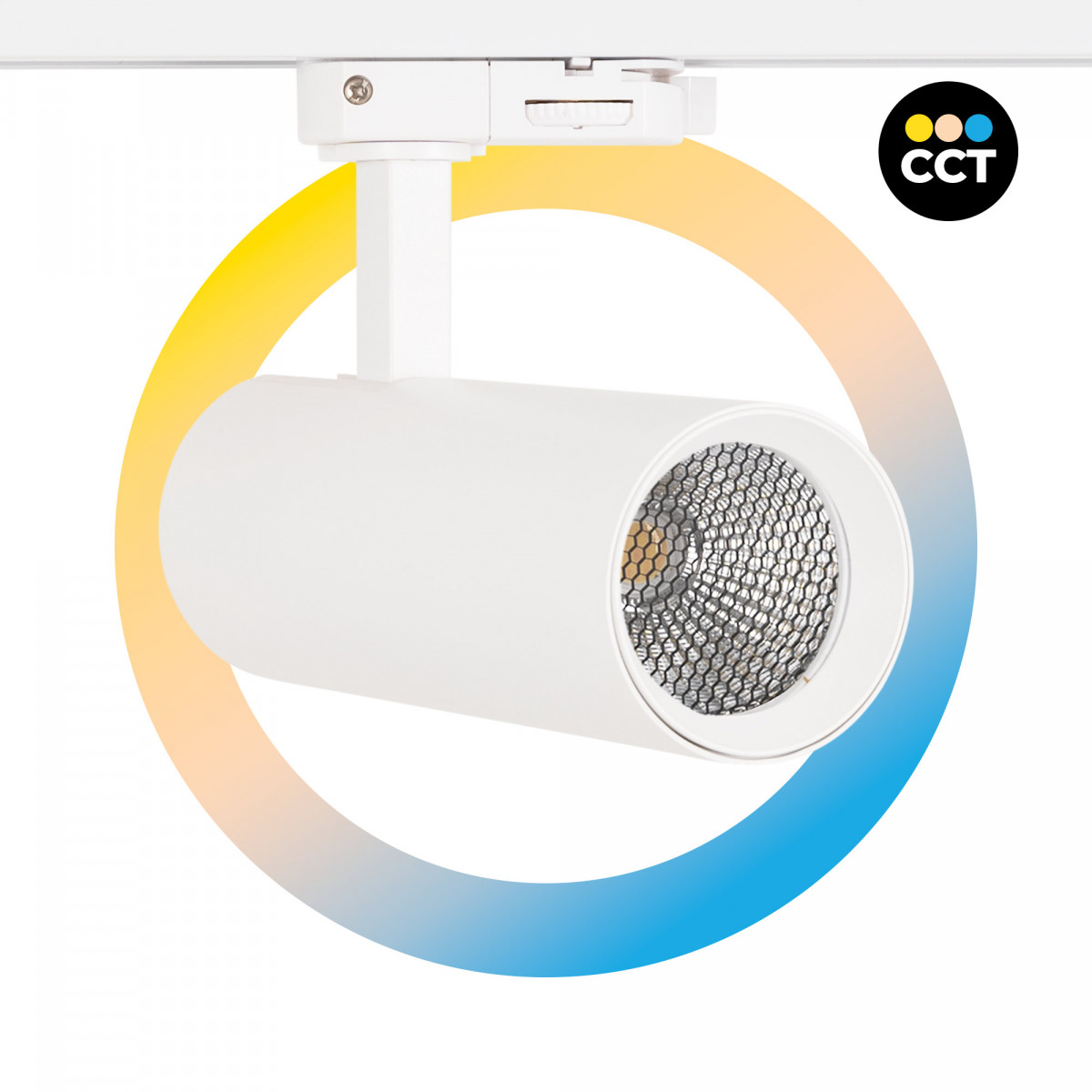 Projetor de calha trifásica LED 15W - CCT - CRI90 - 1350 lm