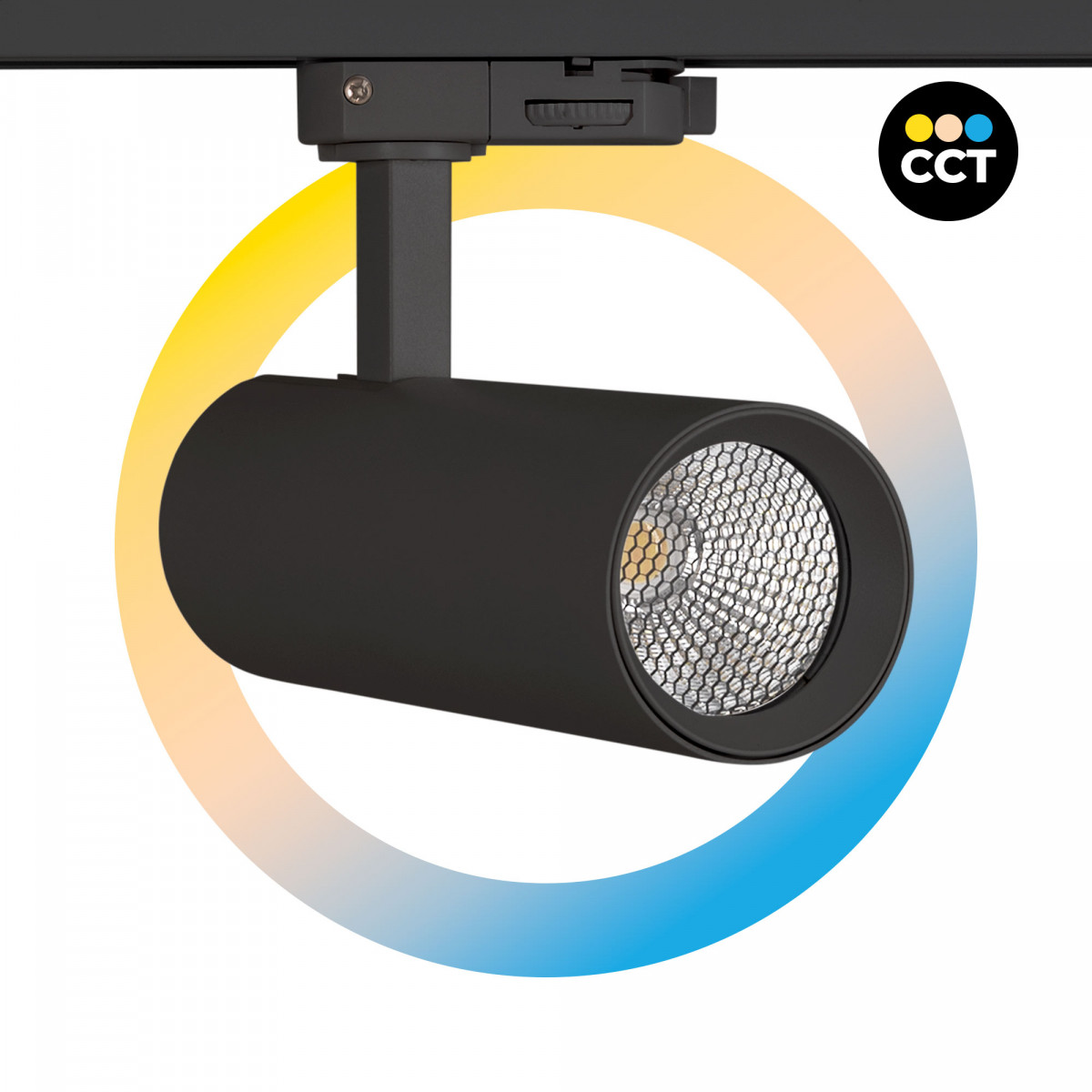 Projetor de calha trifásica LED 15W - CCT - CRI90 - 1350 lm