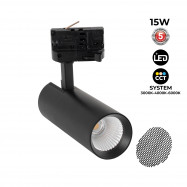 Projetor de calha trifásica LED 15W - CCT - CRI90 - 1350 lm