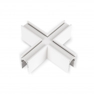 Conector em X para calha magnética de superfície 20mm - Branco