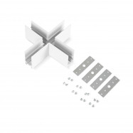 Conector em X para calha magnética de superfície 20mm - Branco