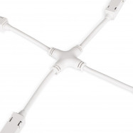 Conector em X para calha magnética 20mm - Branco