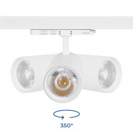 Projetor de calha trifásica LED - Potência regulável: 30W/ 34W/ 38W - CCT - CRI 90