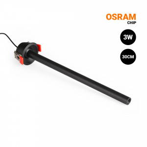 Spot LED embutido de teto 3W - Extensível 300mm - Orientável - Chip OSRAM - 2700K