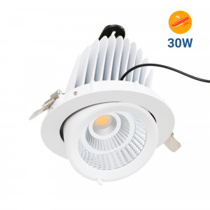 Downlight LED embutido basculante - Chip especial para comércio - 44W