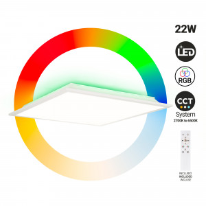 Painel LED Backlight de Superfície 45x45cm - 22W - CCT + 2RGB - Retroiluminado